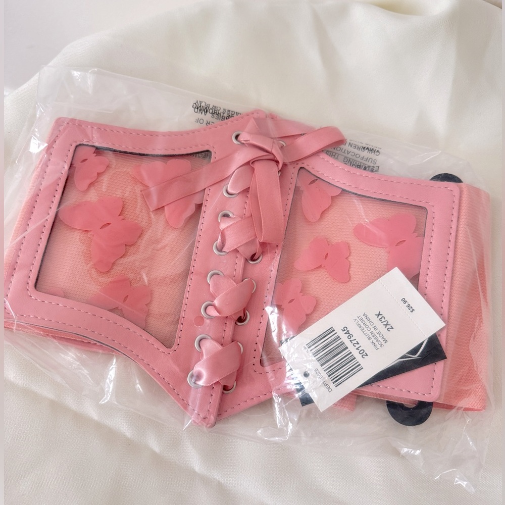 NWT Pink Butterfly Corset